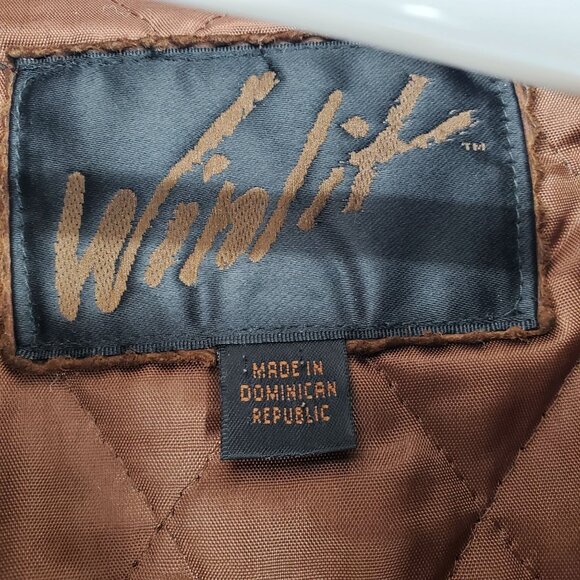 Vintage Winlit Leather and Wool Blend Western Aztec Bomber Jacket Coat Medium - Picture 6 of 16